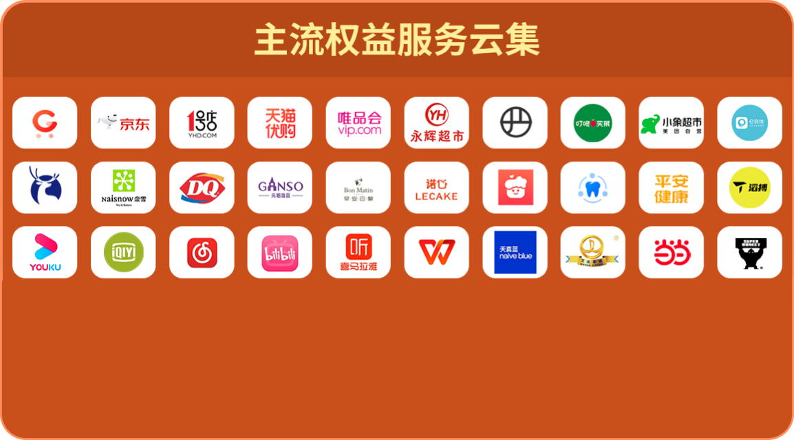 主流权益服务云集